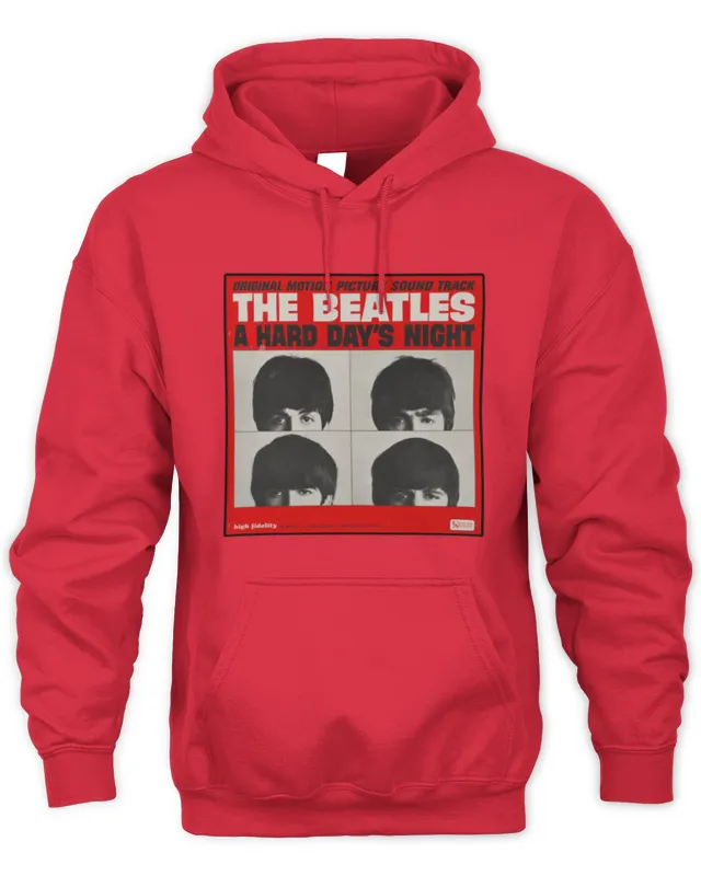 New The Beatles Official Store A Hard Day’s Night Red Album Cover Hoodie