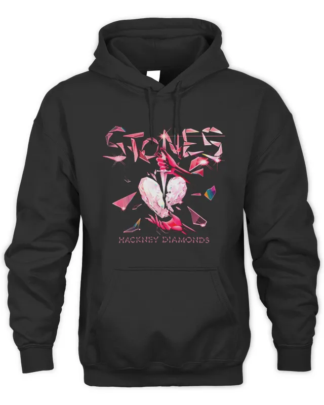 New The Rolling Stones Merch Hackney Diamonds Hearts Us Exclusive Hoodie