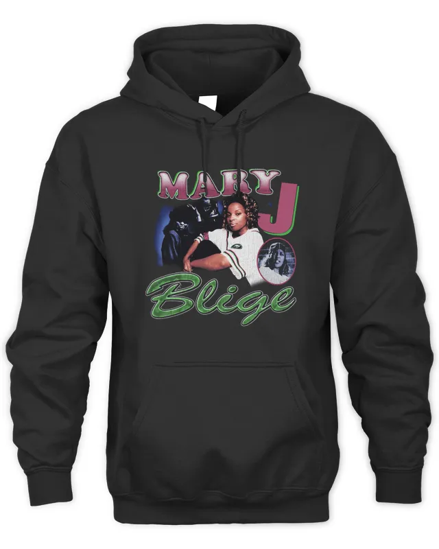 Mary J Blige Merch Throwback Black Hoodie Hoodie
