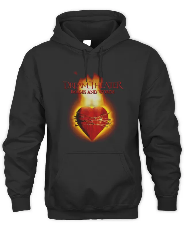 Dream Theater Official Store Images and Words 30th Anniversary Flaming Heart Hoodie Hoodie