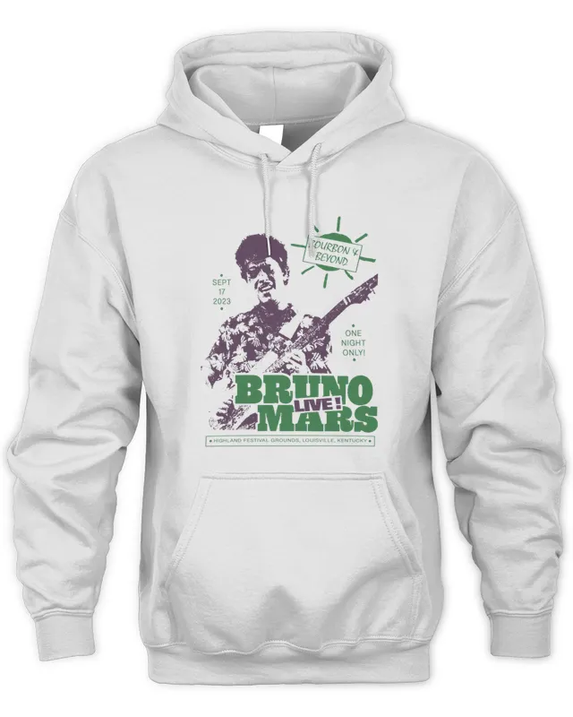 New Bruno Mars Merch Bruno Mars Live! Bourbon & Beyond Hoodie