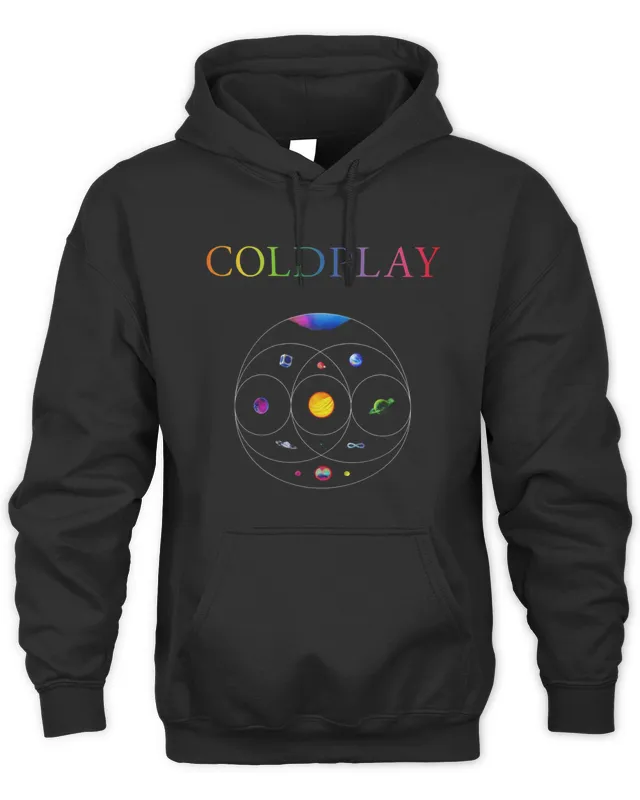 Coldplay Merch Music Of The Spheres World Tour Black Hoodie