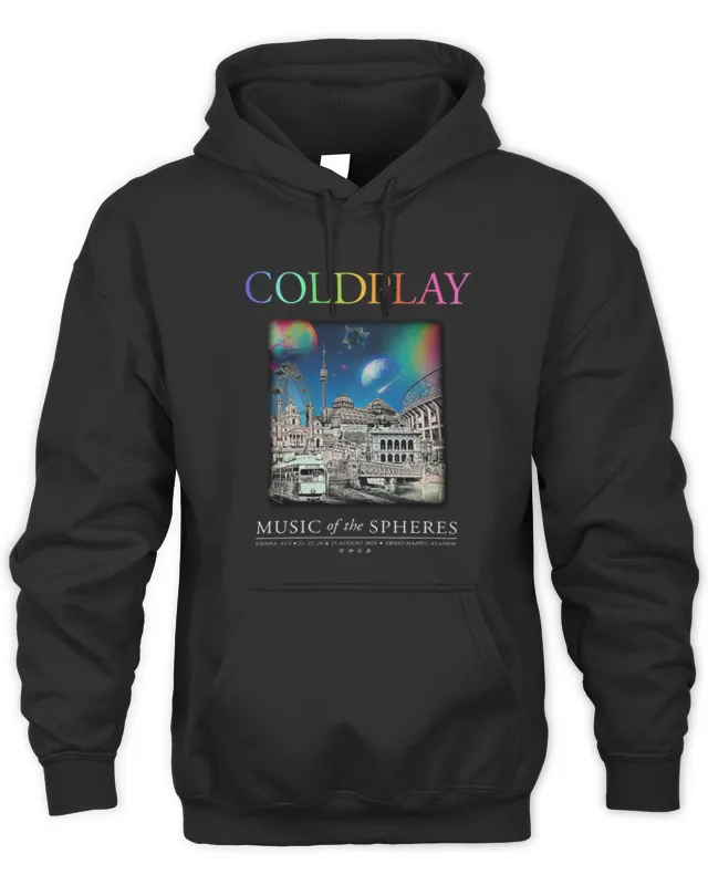 Official Coldplay Music Of The Spheres World Tour Black Hoodie