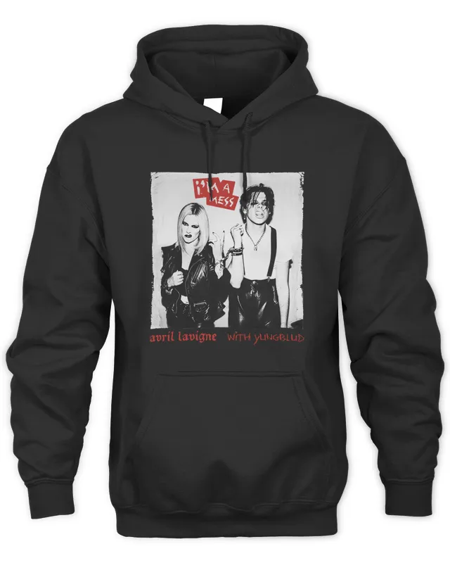 New Avril Lavigne Merch I’M A Mess Cover Art Black Hoodie Hoodie