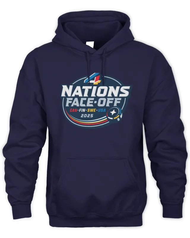 Nhl 2025 4 Nations Face-Off Logo Navy Hoodie