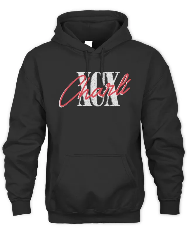 Charli Xcx Merch Puff Logo Black Hoodie