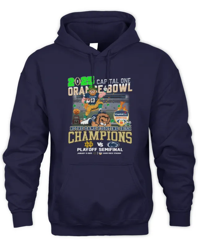 Notre Dame Wins Penn State 2025 Capital One Orange Bowl Mascot Jan 9 Hoodie