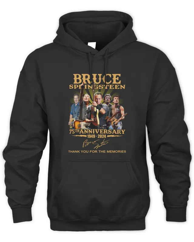 Bruce Springsn 75th Anniversary 1949 ? Thank You For The Memories Black Hoodie