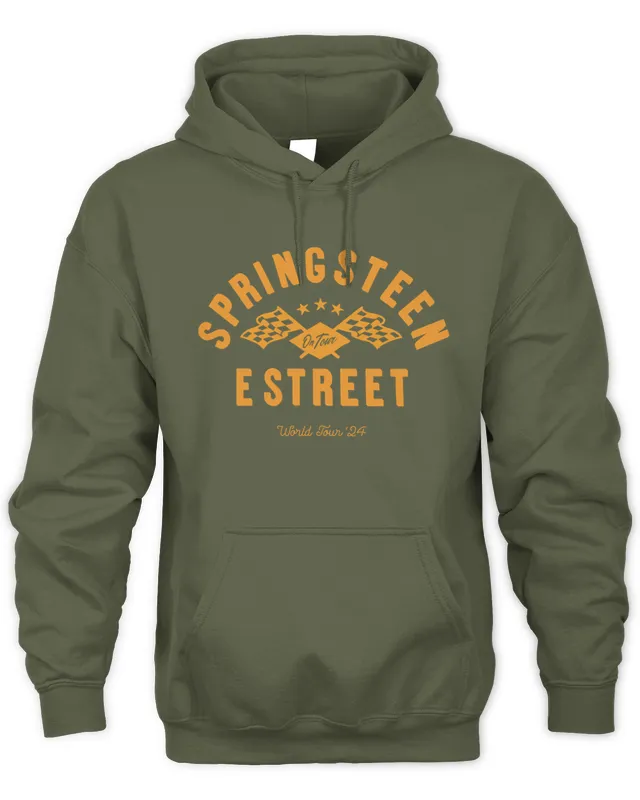 Official Bruce Springsn And The E Street Band Arch Flags World Tour Hoodie Hoodie