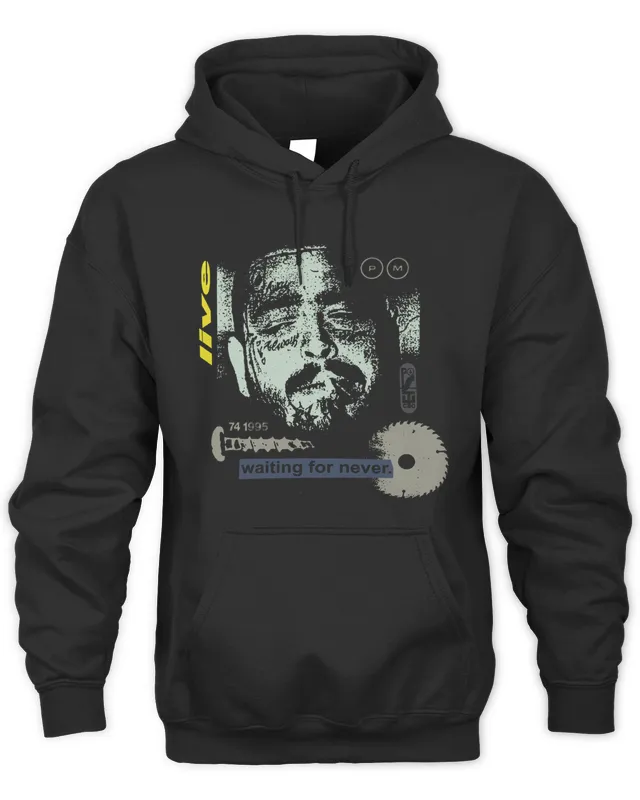 New Official Post Malone Merch Waiting For Never Hoodie