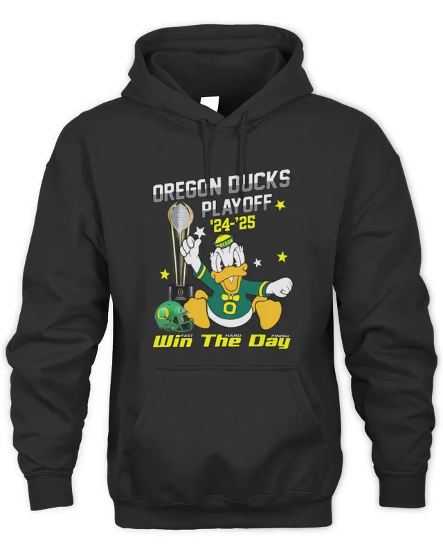 New Oregon Ducks Playoff 24-25 Win The Day Green Hoodie