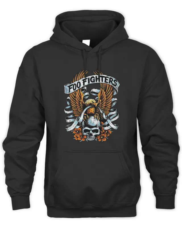 Foo Fighters Rock Band Skull And Eagle Hoodie