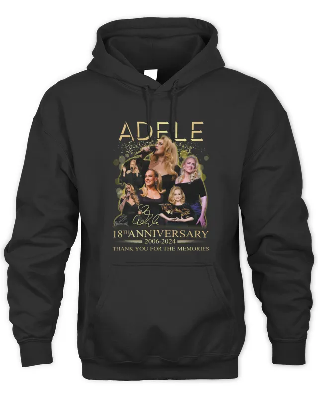 New Adele Merch 18Th Anniversary 2006- Thank You For The Memories Signature Hoodie