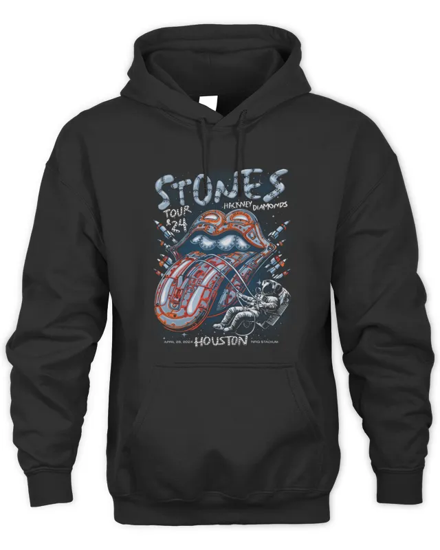 New Rolling Stones Merch Houston, Tx Black Hoodie
