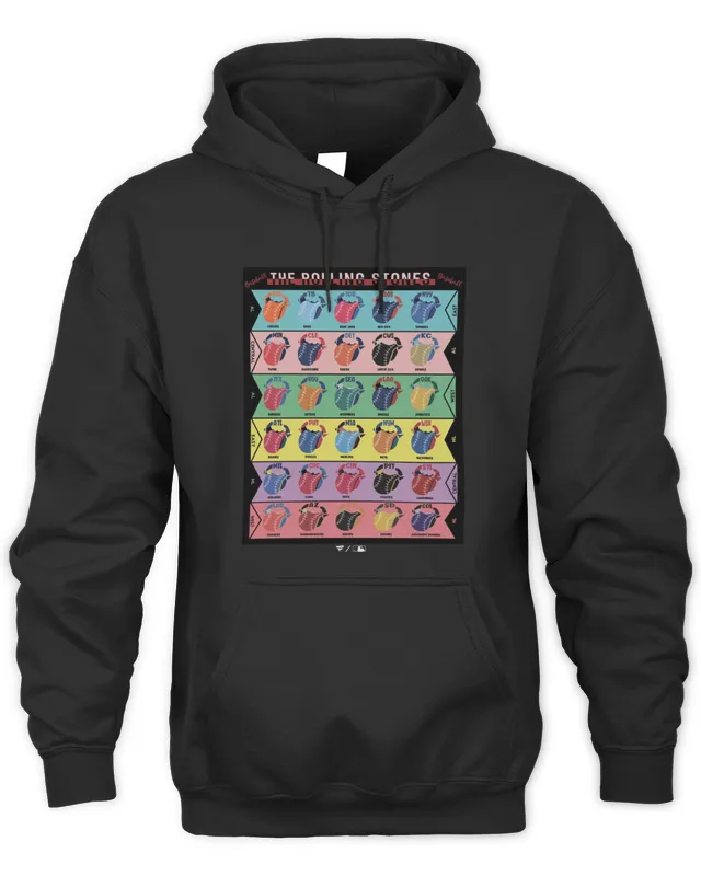 New Rolling Stones x MLB Fanatics Branded Tri-Blend Black Hoodie