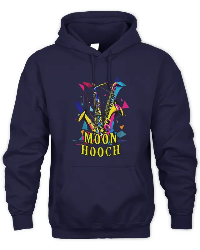 Moon Hooch Merch Colorblast Sax Navy Hoodie