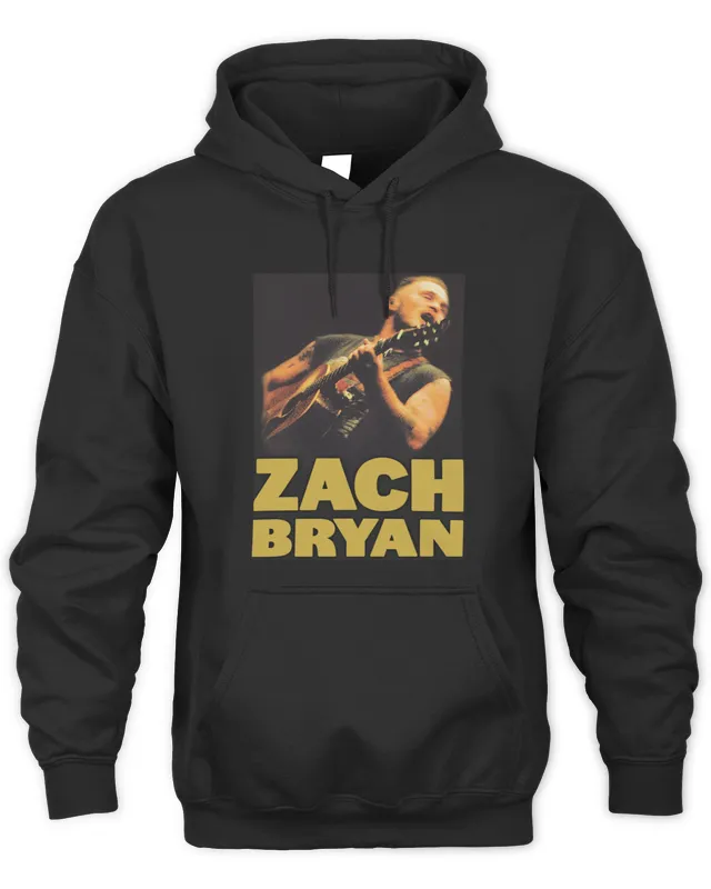 Zach Bryan Merch Zb Guitar Washed Black Hoodie Swea Hoodie
