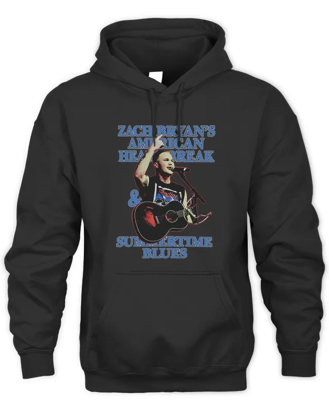 Zach Bryan merch Summertime BIues Black Hoodie