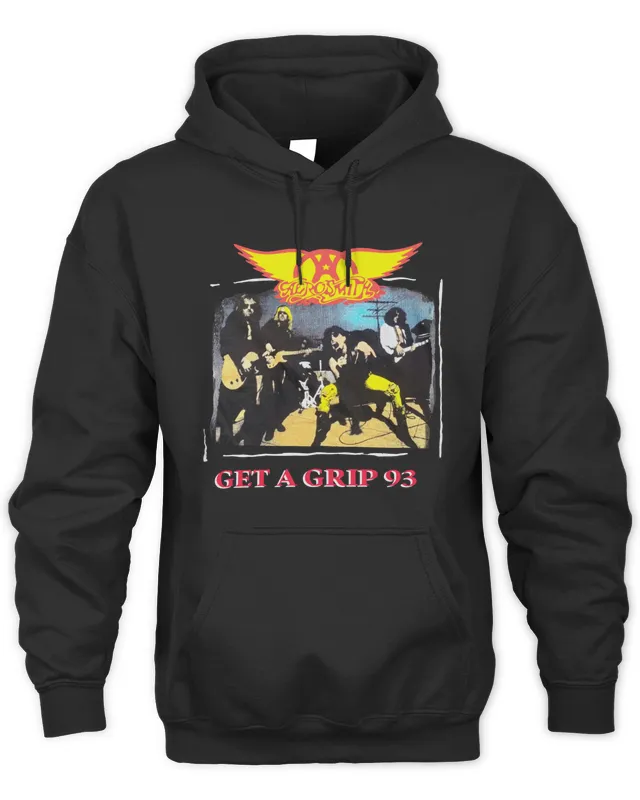 Aerosmith Merch Get A Grip 93 Black Hoodie