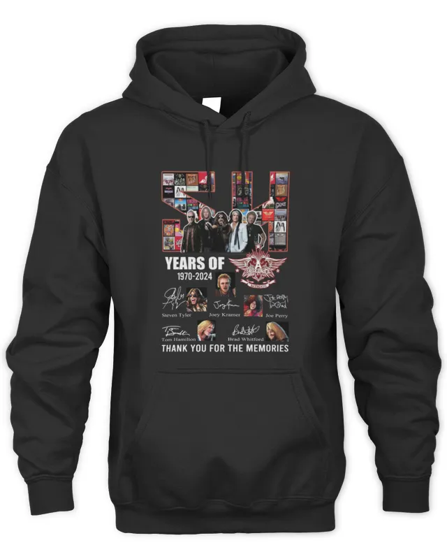 Aerosmith Merch 54 Years Of 1970- Thank You For The Memories Hoodie