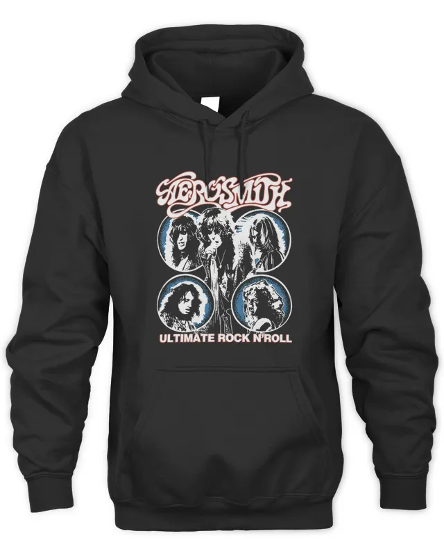 Aerosmith Merch Ultimate Rock N Roll Black Hoodie