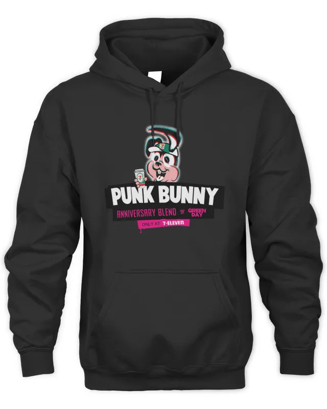 Punk Bunny Coffee Anniversary Blend Green Day 7-Eleven Merch Hoodie