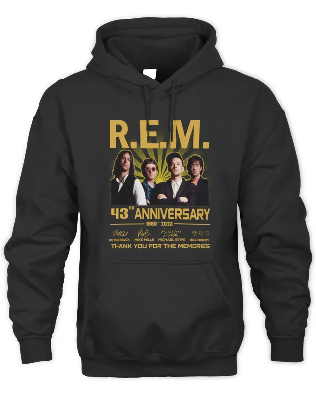 New R.E.M. Rock Band 43Rd Anniversary 1980- Thank You For The Memories Hoodie