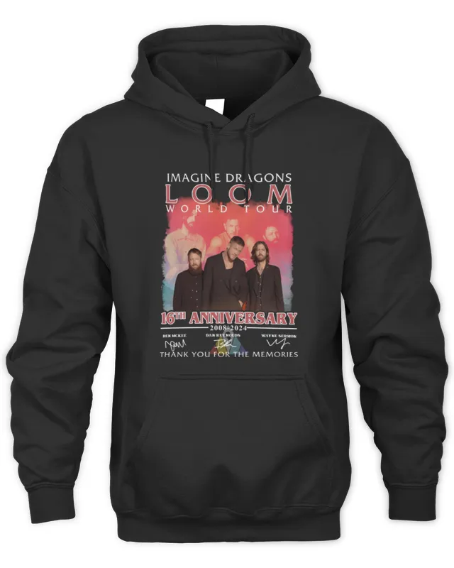 Imagine Dragons Loom World Tour 16th Anniversary 2008- Thank You For The Memories Hoodie