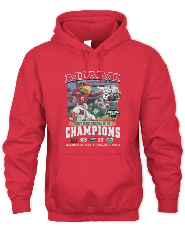 New Miami Seahawks Snoop Dogg Arozona Bowl Champions 2025 Red Hoodie