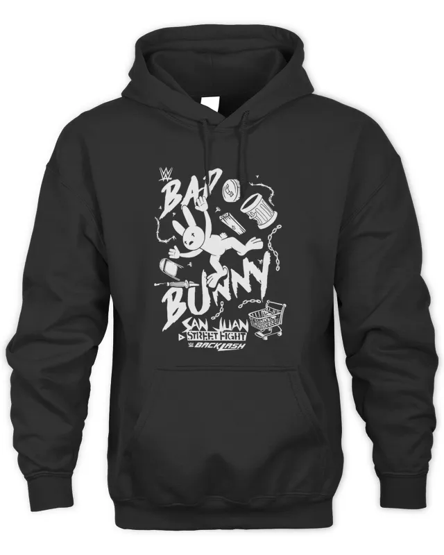 Wwe Shop Bad Bunny Splash Black Hoodie