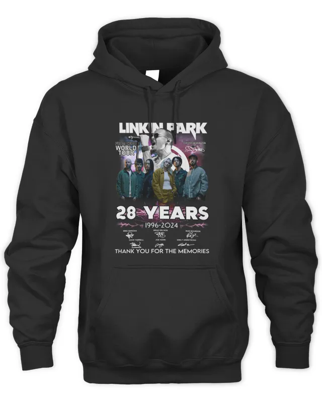 Linkin Park 28 Years 1996- Signature Thank You For The Memories Unisex s Hoodie
