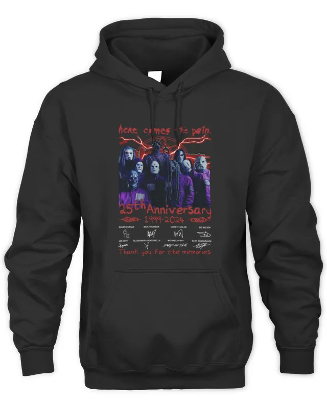 Official Here Comes The Pain 25th Anniversary 1999- Slipknot Thank You For The Memories Hoodie Hoodie
