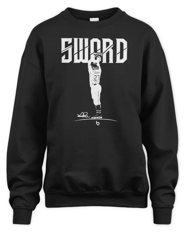 New Official Trevor Bauer Merch Bauer Outage Sword Sweatshirt