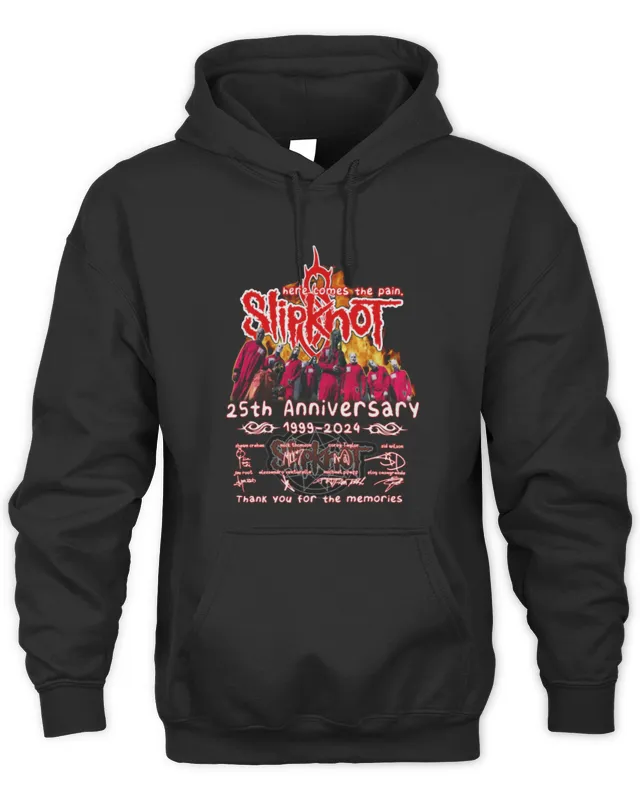 Slipknot Merch 25th Anniversary 1999- Signature Thank You For The Memories Hoodie