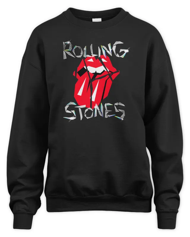 The Rolling Stones Merch Diamond Tonguet Sweatshirt
