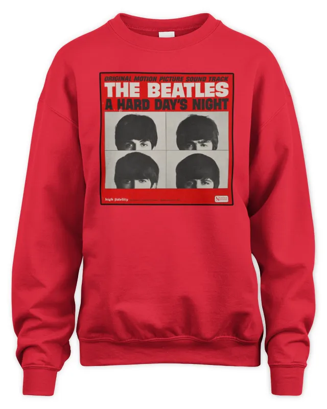 New The Beatles Official Store A Hard Day’s Night Red Album Cover Sweatshirt