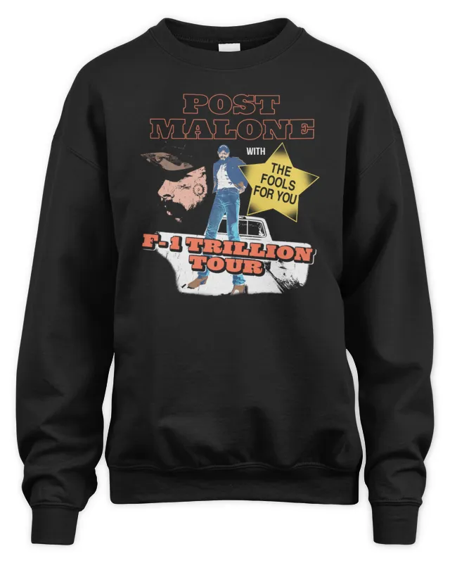New Shop Post Malone Merch F1 Trillion Us Tour Collage Sweatshirt