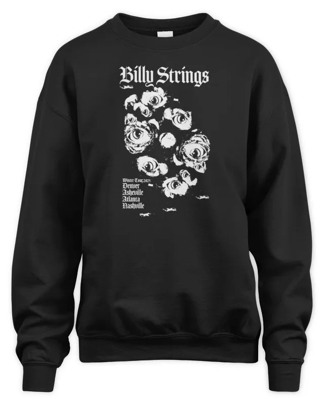Billy Strings Store Merch Winter Tour 2025 Floral Gaze Sweatshirt