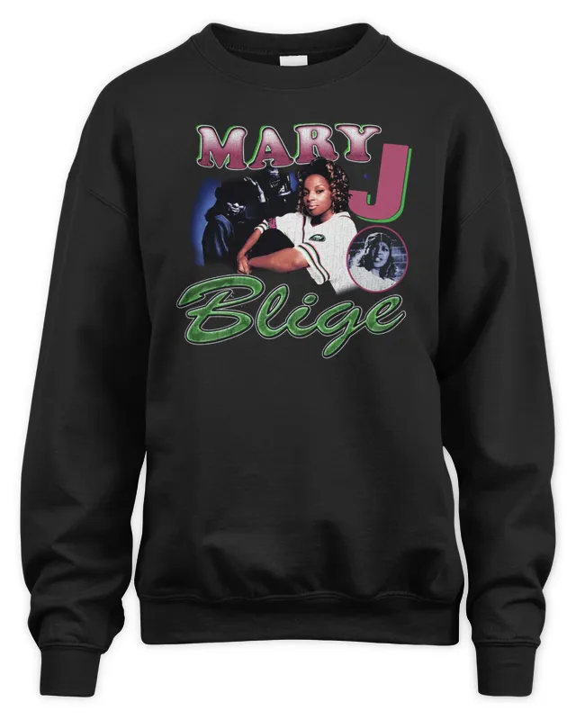 New Mary J Blige Merch Throwback Black Sweatshirt