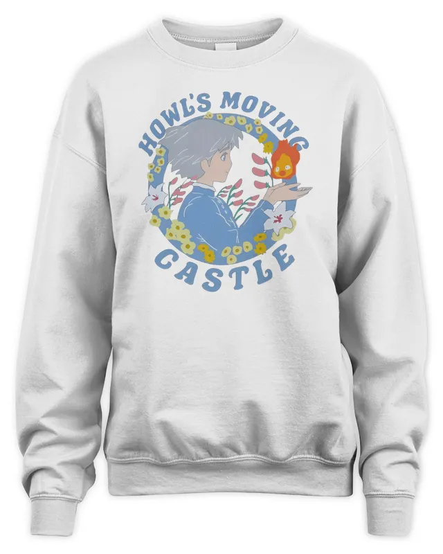 Studio Ghibli Merch Sophie and Calcifer How Moving Castle Merch Sweatshirt