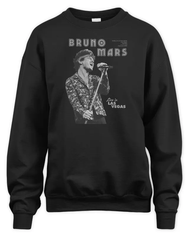 Bruno Live in Vegas Bruno Mars Merch Sweatshirt