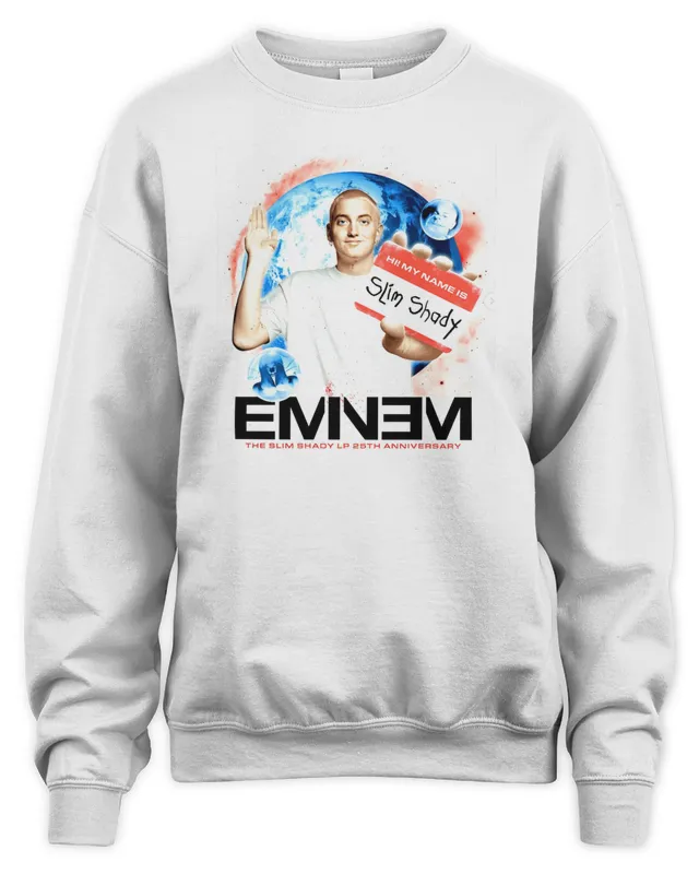 New Eminem 25Th Anniversary Merch Sslp25 Name Tag Sweatshirt
