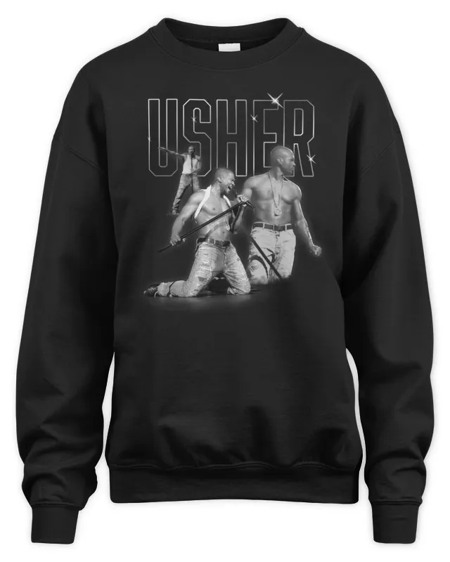 Official Usher Tour Merch Usher Date Back Tour Sweatshirt