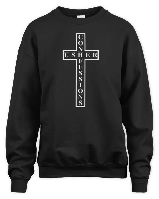 Shop Usher Merch Usher Confessions Cross Sweatshirt