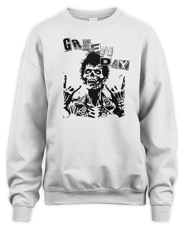 Green Day Band Merch Billie Joe Zombie Sweatshirt