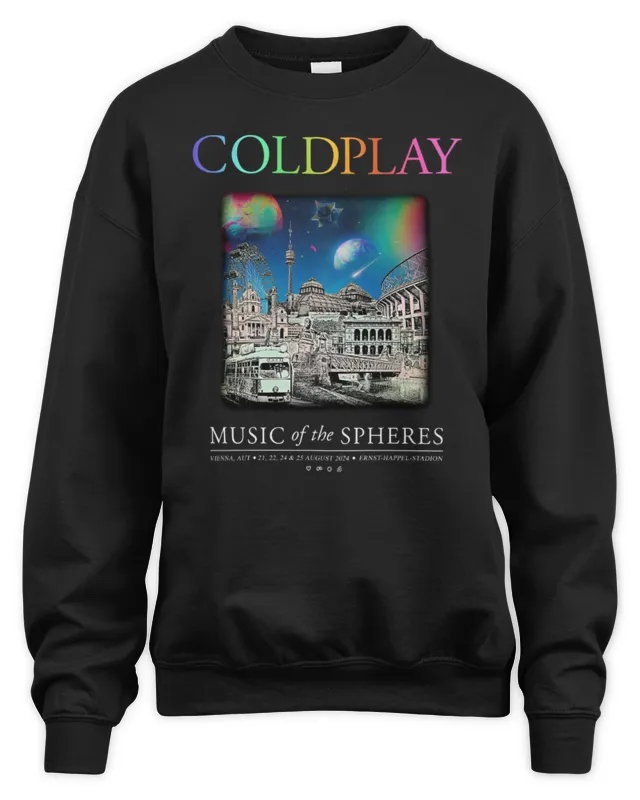 Official Coldplay Music Of The Spheres World Tour Black Sweatshirt