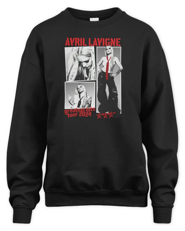 New Avril Lavigne Merch Avril Lavigne Greatest Hits Tour 24 Sweatshirt