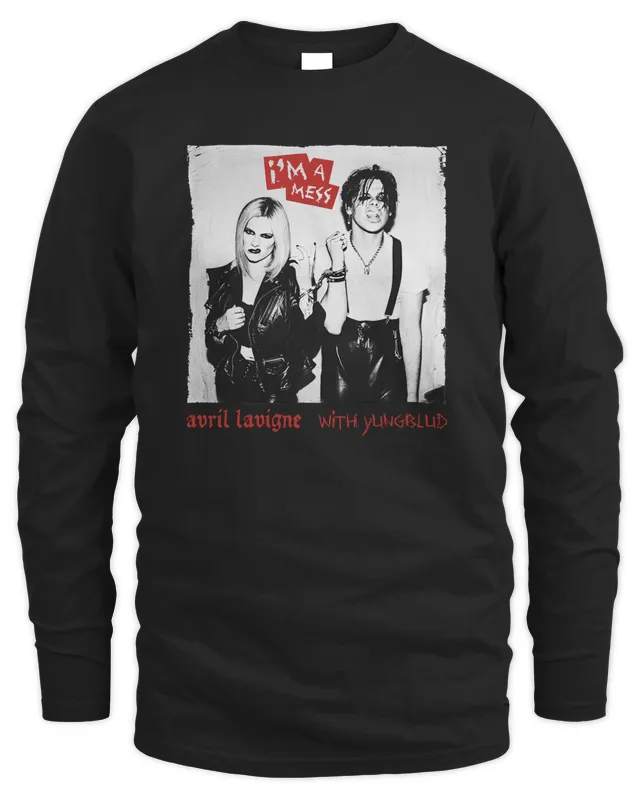 Avril Lavigne Merch I'M A Mess Cover Art Black Sweatshirt