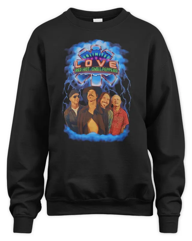 New Unlimited Love Red Hot Chili Peppers Unisex Black Sweatshirt