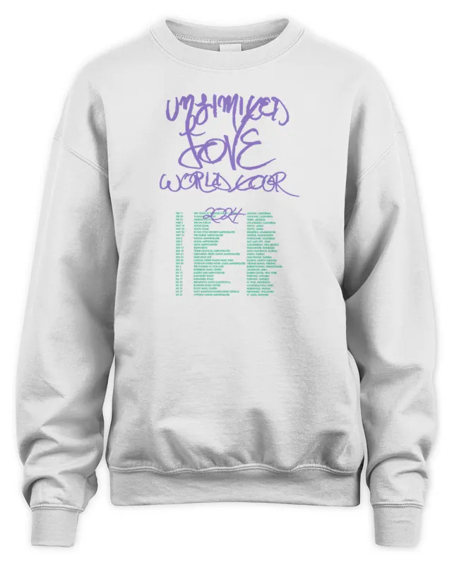 New Rhcp Merch Red Hot Chili Pepper Unlimited Love USA Tour Sweatshirt
